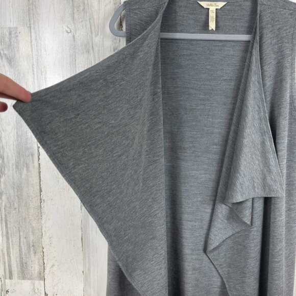 Matilda Jane open front waterfall cardigan gray size Small sleeveless layering - Picture 4 of 7